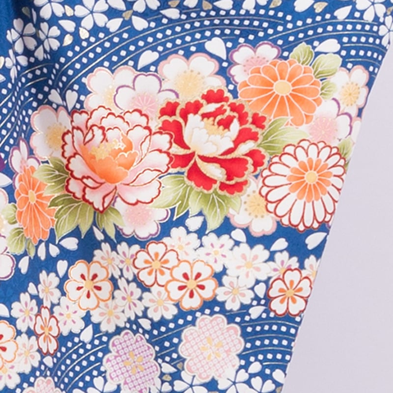 二尺袖 (着物だけ) 】 N-2 ライトブルー 花尽くし | 髪結・レンタル