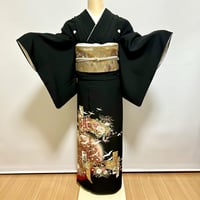 【黒留袖】ふっくらタイプ　TB-14  花扇に几帳