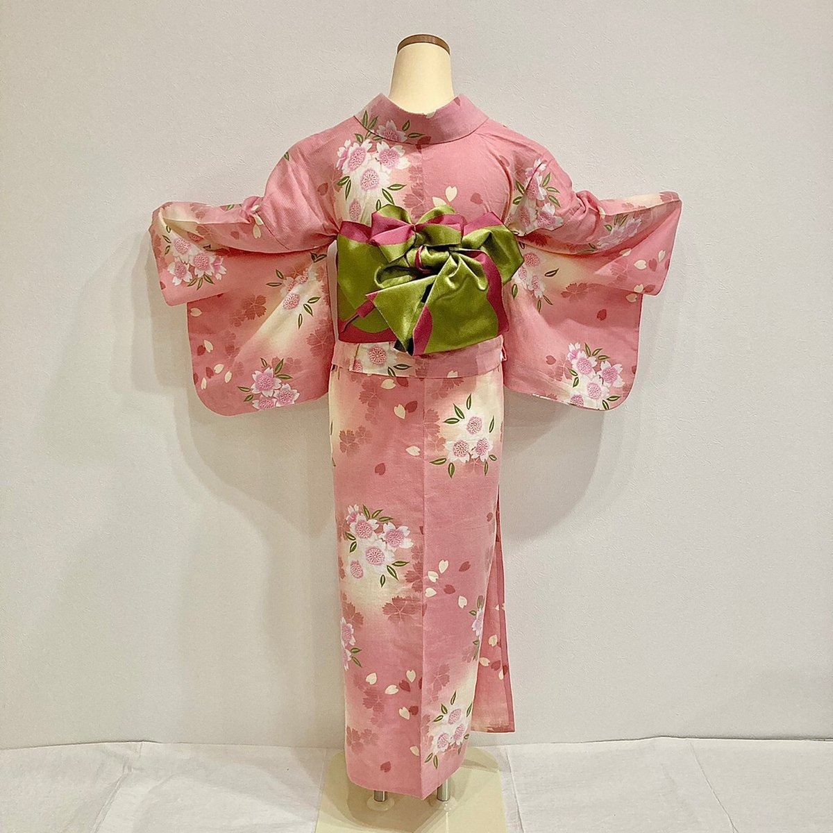 浴衣】Y-26 ピンク桜 ¥5,500 ※宅配レンタル不可 | 髪結・レンタル着物 
