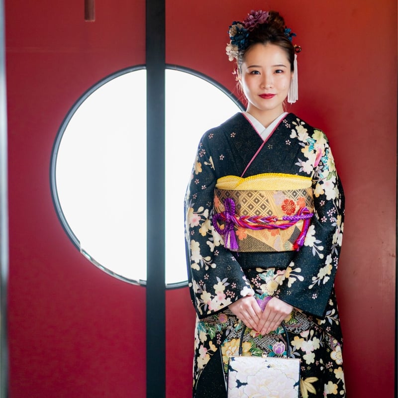振袖】12月1日~1月31日着用 F-26 黒~ラメ(花爛漫)¥52,000 | 髪結・ 振袖】12月1日~1月31日着用 F-26 黒~ラメ(花爛漫)¥52,000 | 髪結・