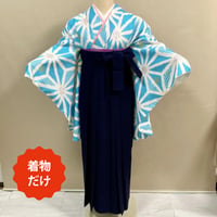 【二尺袖（着物だけ）】N-20  水色　麻の葉