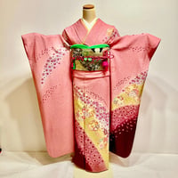 【振袖】 F-19　ピンク(桜紋流し）