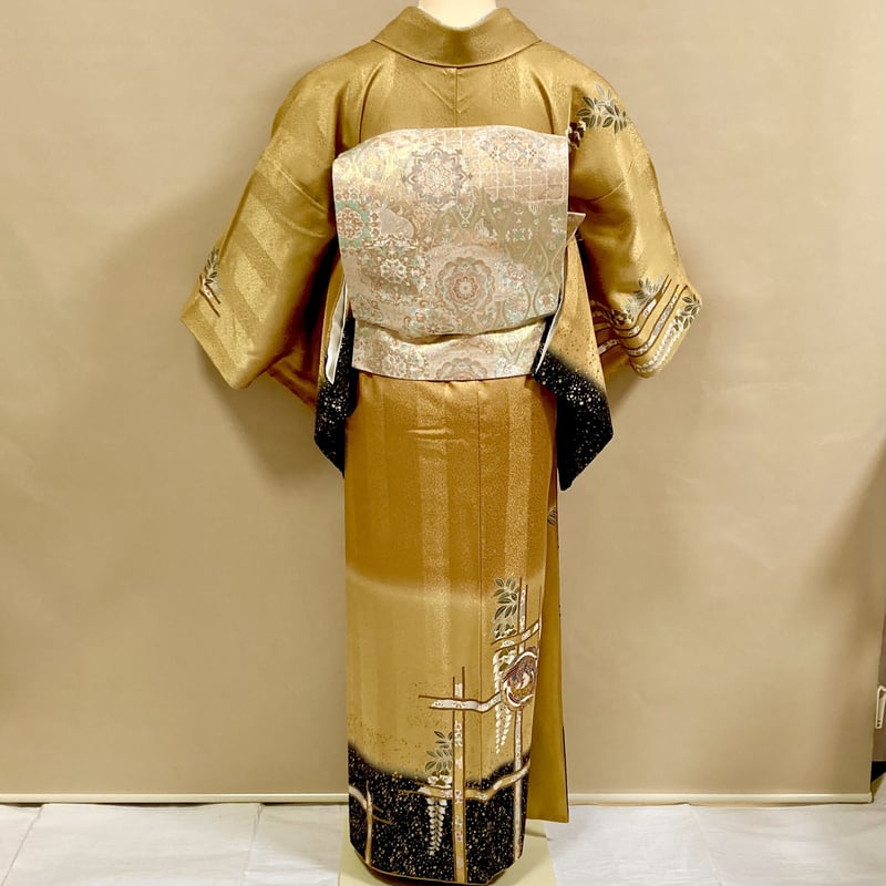 訪問着　葡萄　イエロー　オレンジ　着物　083w d 訪問着 No.AA-4240-Sサイズのレンタル｜きもの365