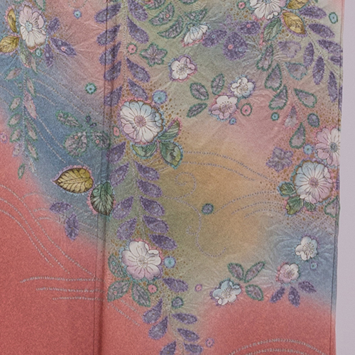 訪問着】H-5 青味ピンク (辻が花) | 髪結・レンタル着物 ヘアセットCOCO