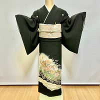 【黒留袖】TB-13  波に菊
