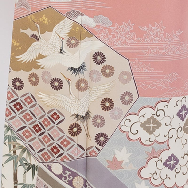 BY☆1829☆ 色留袖 スモーキーピンク色 花柄 蔦紋 正絹色留袖】 BY☆1829☆ 色留袖 スモーキーピンク色 花柄 蔦紋 正絹色留袖】