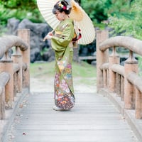 【振袖】F-18　抹茶(疋田草花)