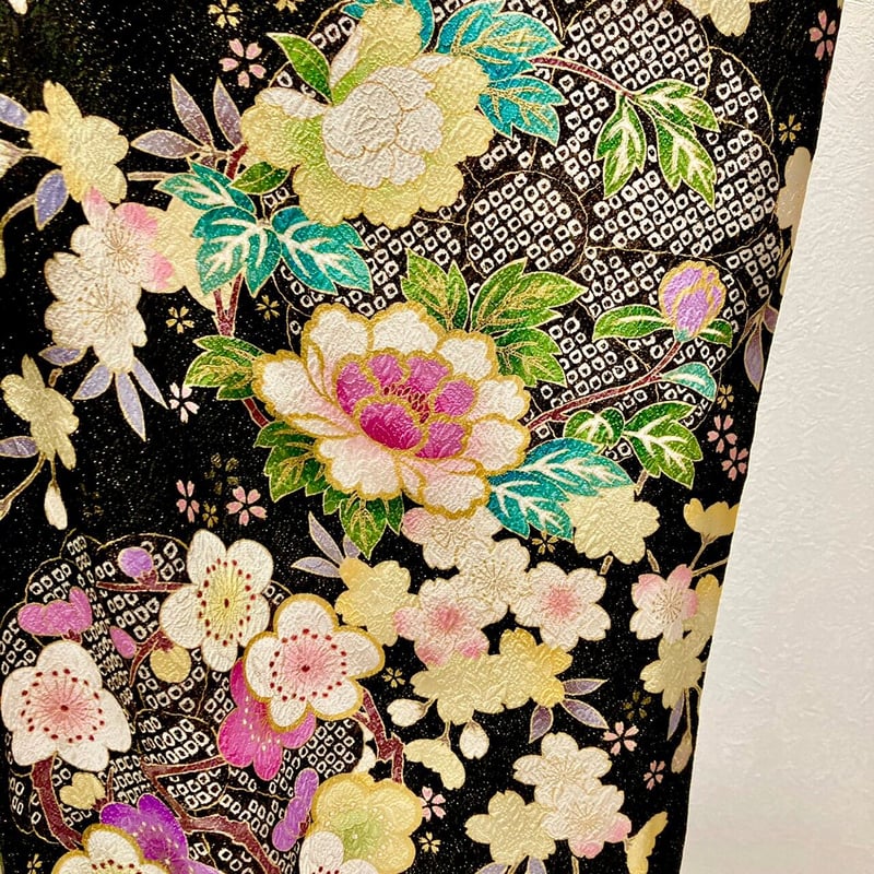 振袖 黒色 ラメ 身丈約167cm 振袖 黒色 ラメ 身丈約167cm