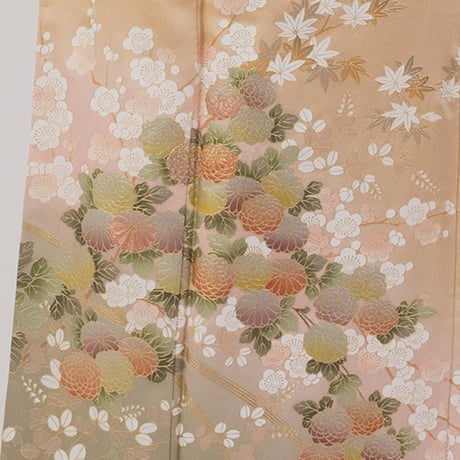 【訪問着】H-9　ベージュ　(彩り菊)