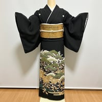 黒留袖】TB-15 飛鶴と松竹梅 | 髪結・レンタル着物 ヘアセットCOCO