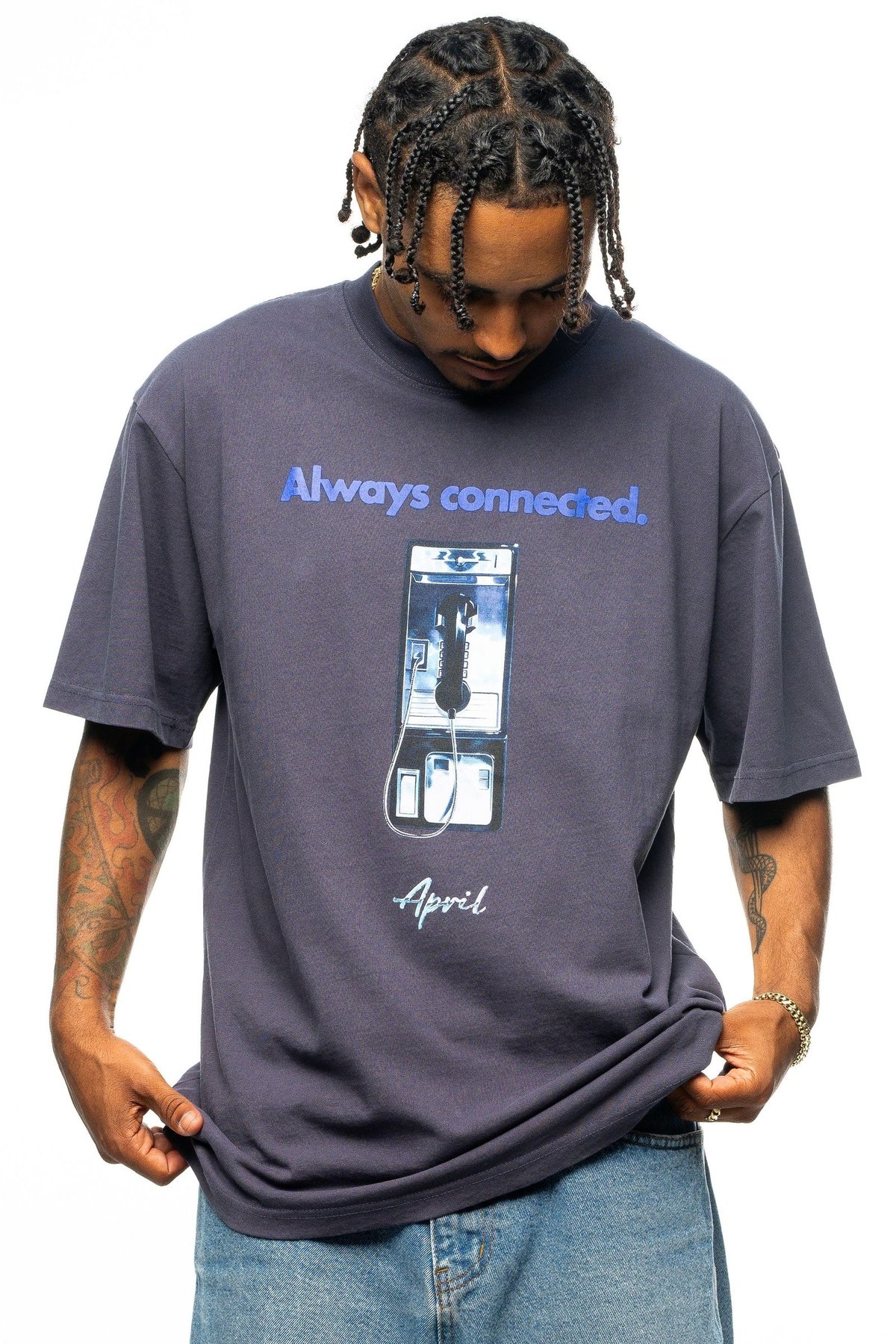 APRIL - ALWAYS CONNECTED TEE - NAVY | BG SKATESHOP