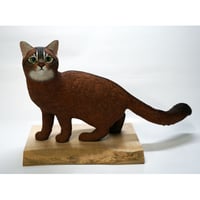 【凱風快晴】 キャットカーヴィングという独自の技法で、愛らしい猫を彫りだす、木彫作品