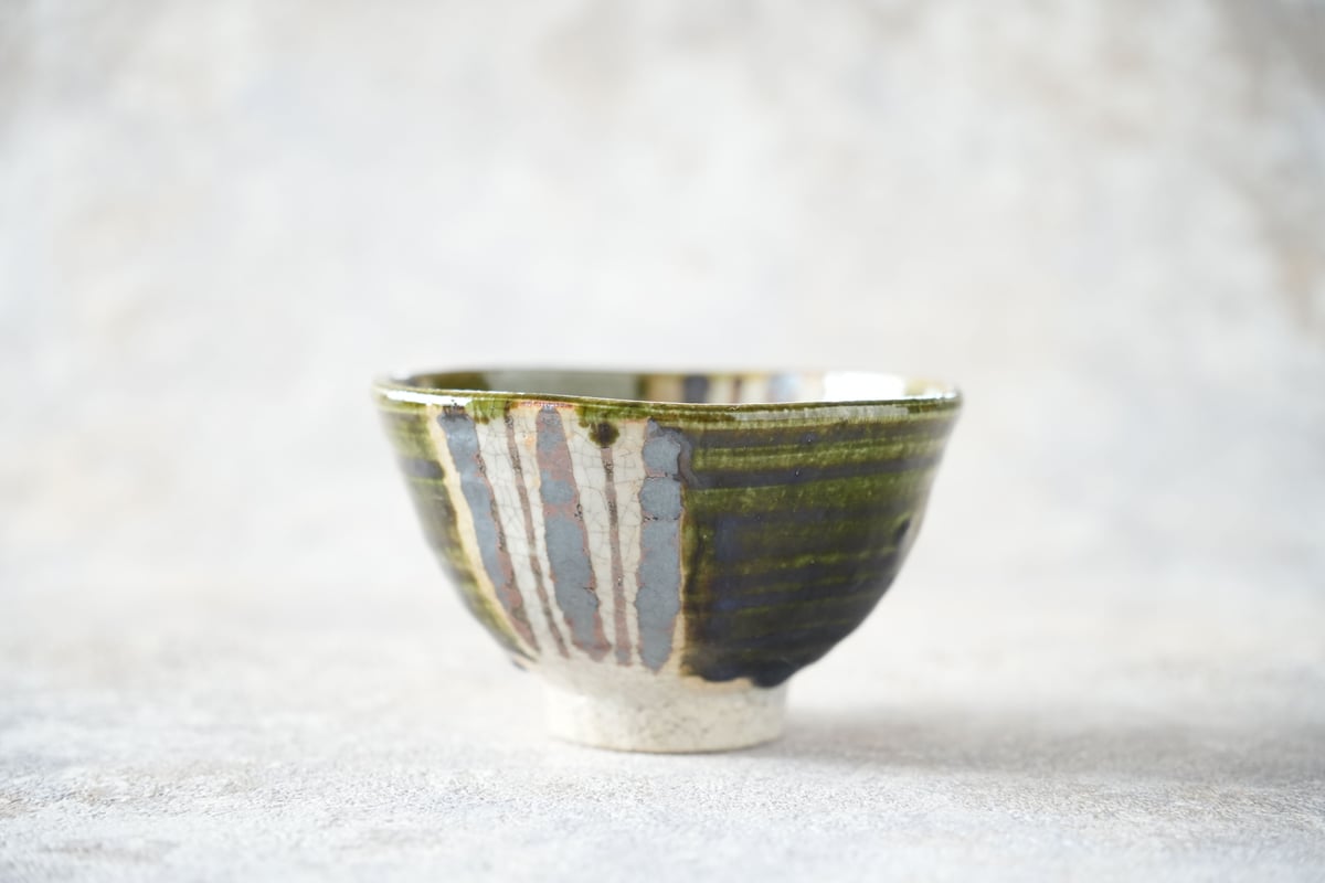 古織部碗 織部六角茶碗 | KASEN POTTERY