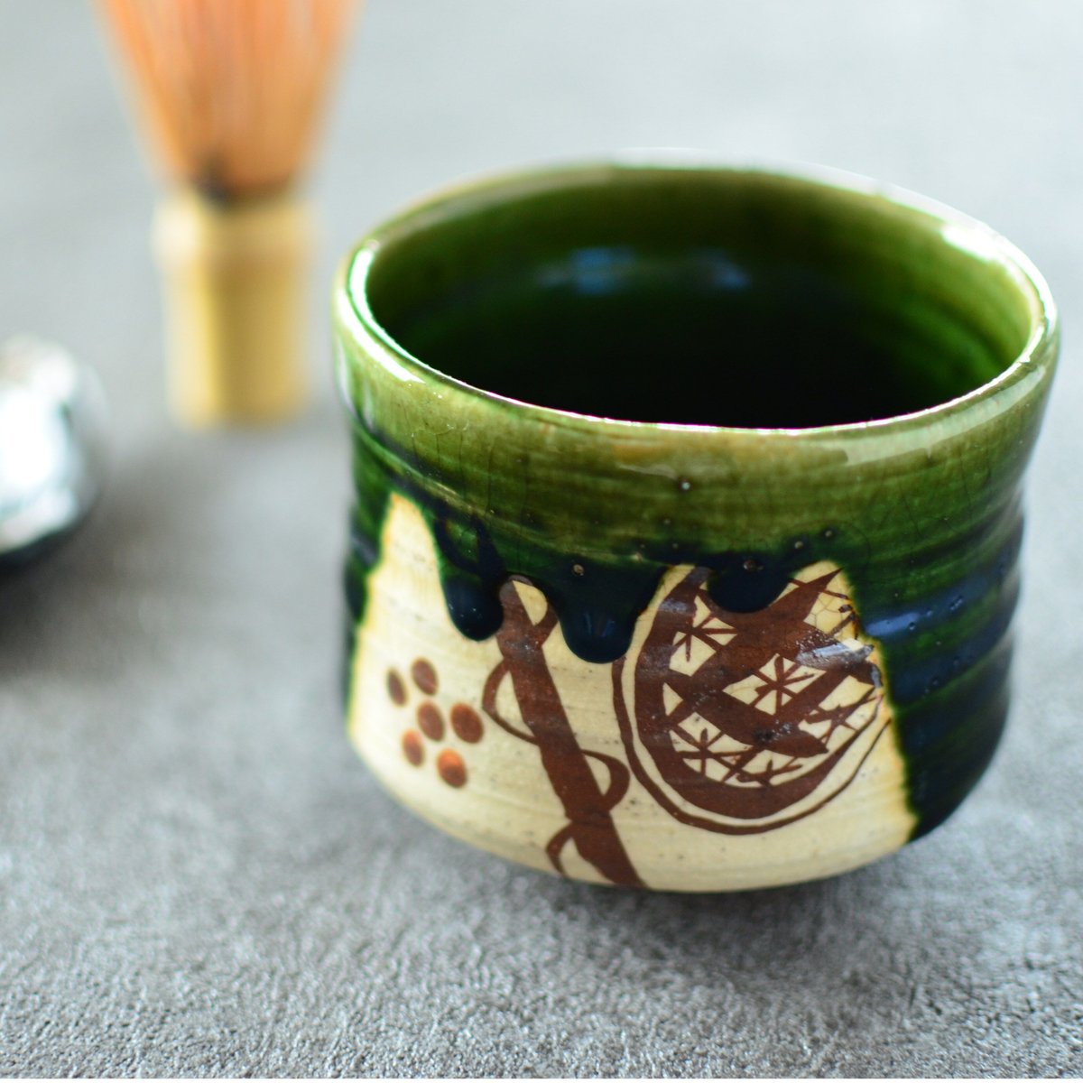 織部、汲み出し茶碗  (十客揃) 織部、汲み出し茶碗 (十客揃)