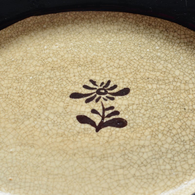 黒織部/かすみ小花楕円取り皿 | KASEN POTTERY 黒織部/かすみ小花楕円取り皿 | KASEN POTTERY