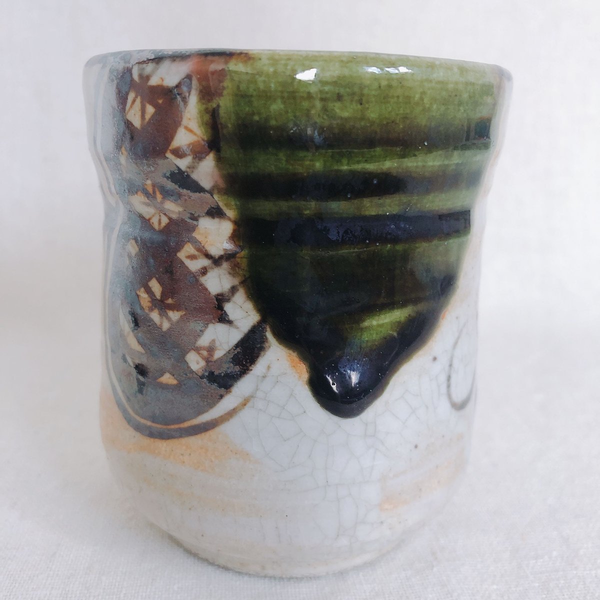 織部　湯呑み 織部お湯呑み/大 | KASEN POTTERY