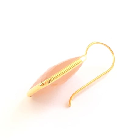 レクタングルピアス／L(ピーチムーンストーン)