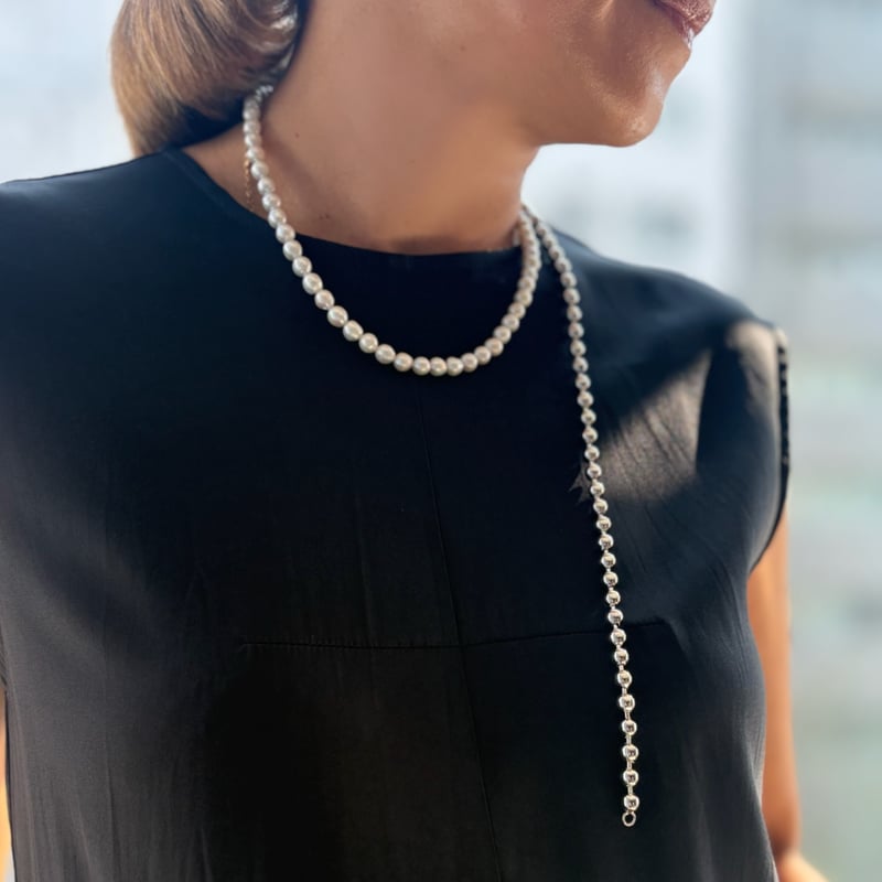 Ete パールボールロングチェーンネックレス ※オンラインショップ限定