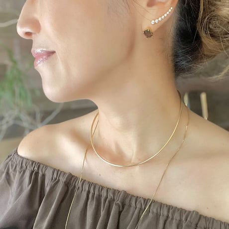 レクタングルストーンスタッズピアス（片耳販売）