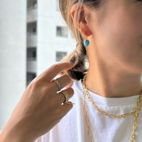 ストーンフックチェーンピアス