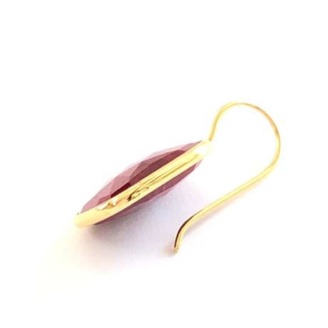 レクタングルピアス／L(ルビー)
