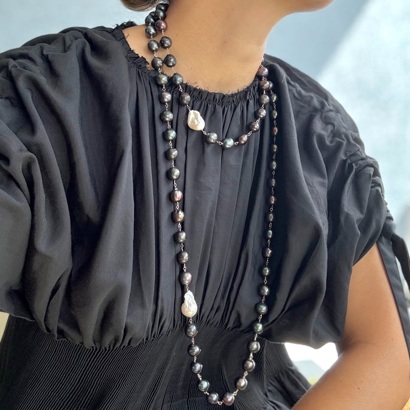 ブラックパールロングネックレス | La Soeur