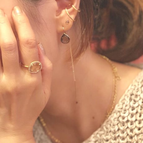ペアシェイプピアス(ハウライトターコイズ)