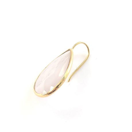 ペアシェイプピアス ／L (ローズクォーツ)  ※eclat×La Soeur コラボ商品