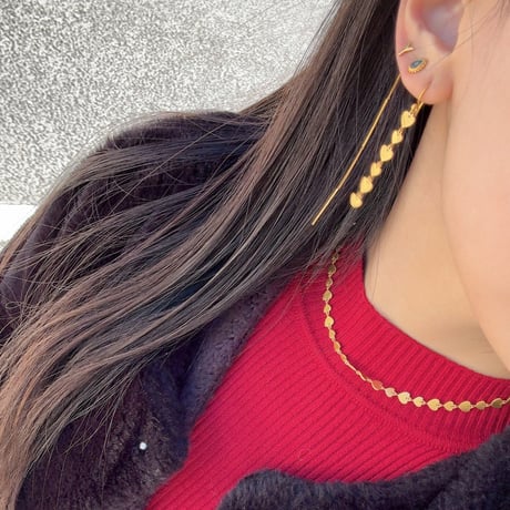 ハートプレートピアス