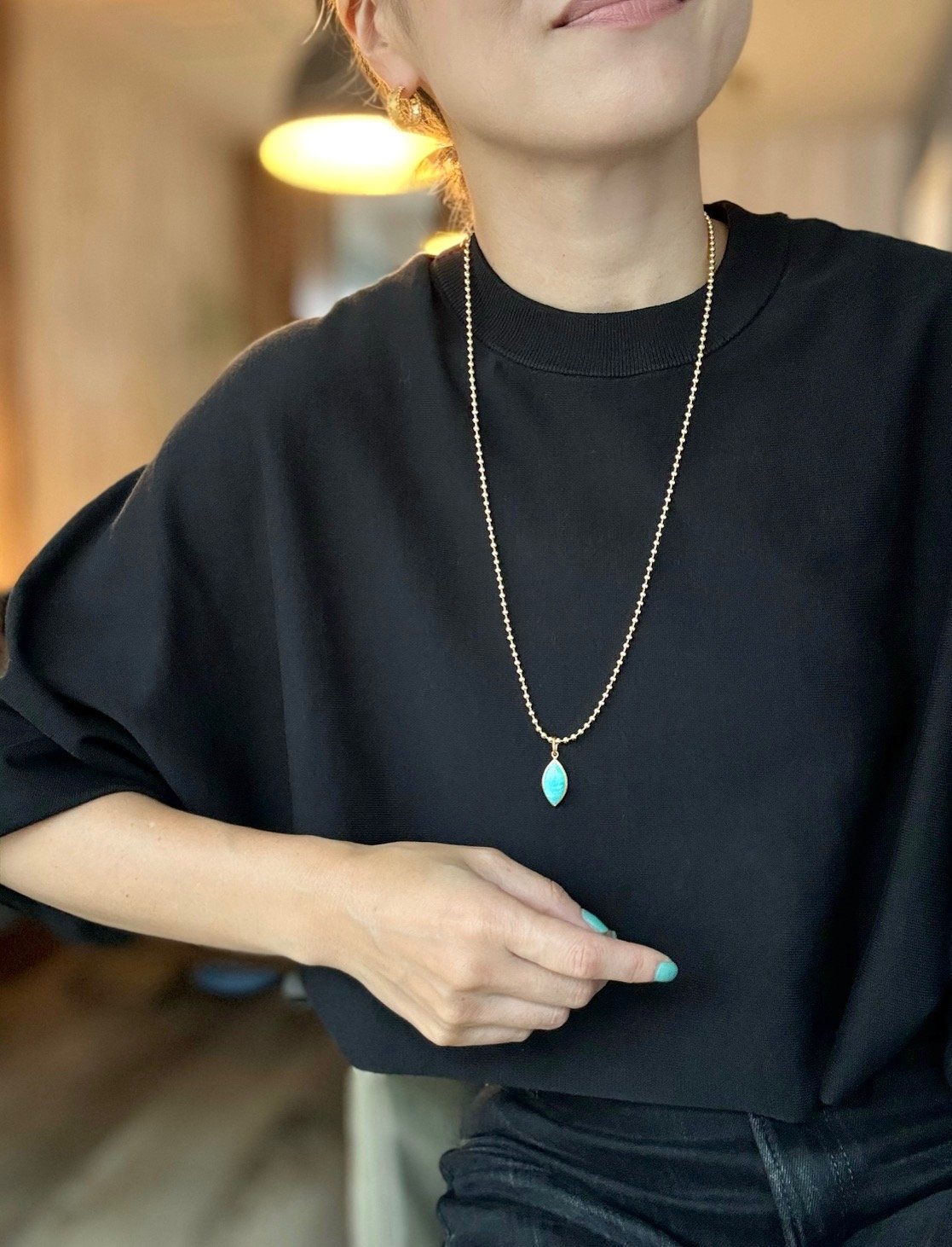 ロングボールチェーンネックレス(ゴールド/シルバー ロングボールチェーンネックレス(ゴールド/シルバー