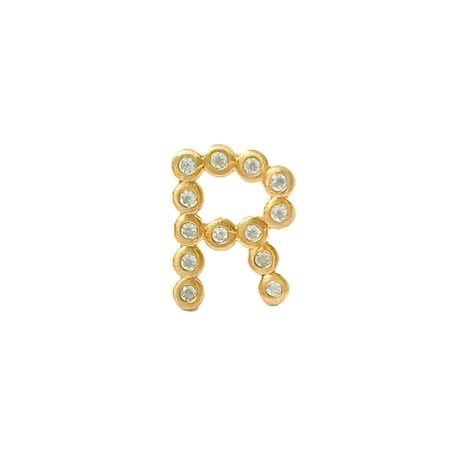 トパーズイニシャルピアス(片耳販売)
