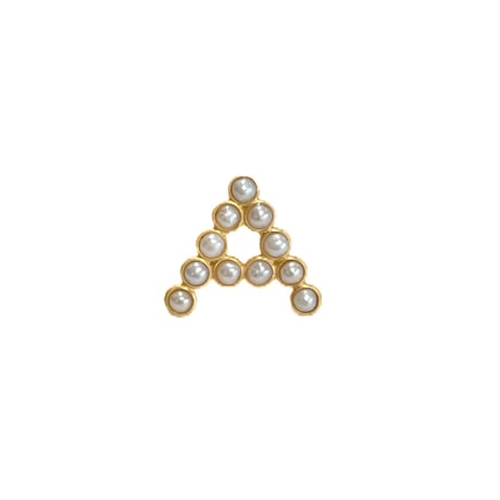 パールイニシャルピアス/ハートピアス(片耳販売)