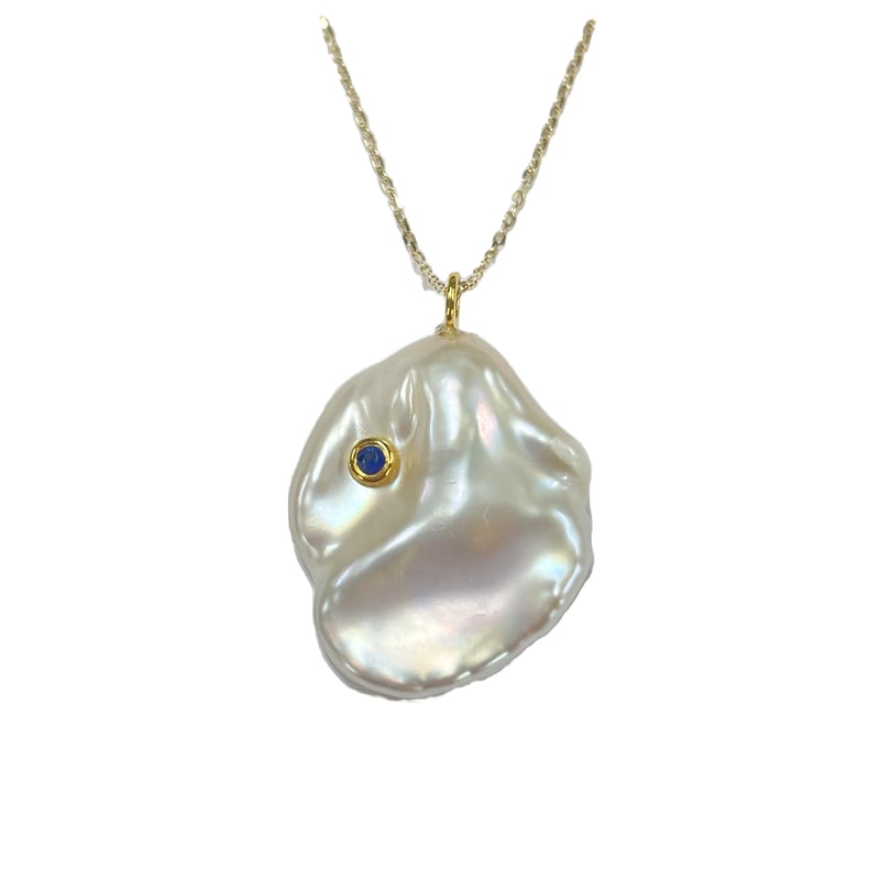 ケシパールネックレス(K10)（エメラルド／サファイヤ） | La Soeur