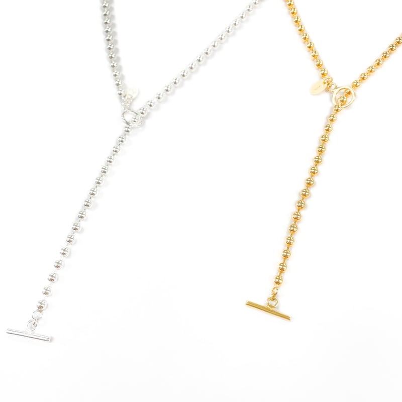 ロングボールチェーンネックレス(ゴールド/シルバー ロングボールチェーンネックレス(ゴールド/シルバー