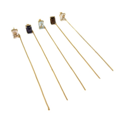 レクタングルストーンスタッズピアス（片耳販売）