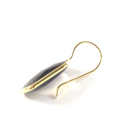 レクタングルピアス／L(スモーキークォーツ)