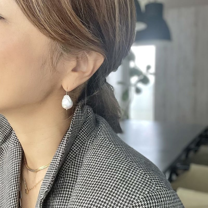 バロックパールピアス(K10) | La Soeur