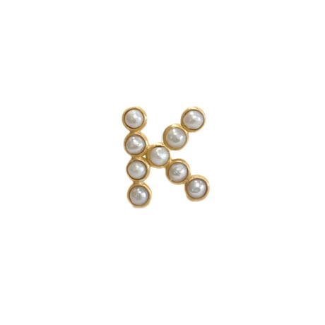 パールイニシャルピアス/ハートピアス(片耳販売)