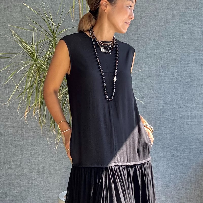 ブラックパールショートネックレス | La Soeur