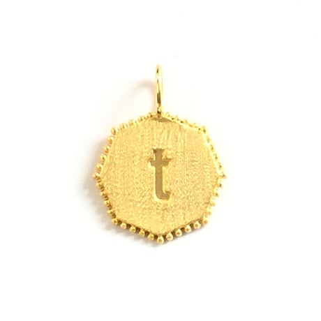 ペンダントトップ　オクタゴン(イニシャル「 t 」)