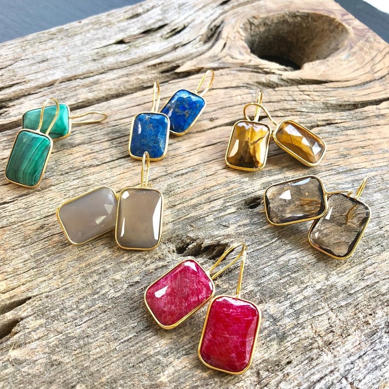 （ブランドロゴ）の人気ランキング レクタングルピアス／L(ラピスラズリ) Soeur La | アクセサリー