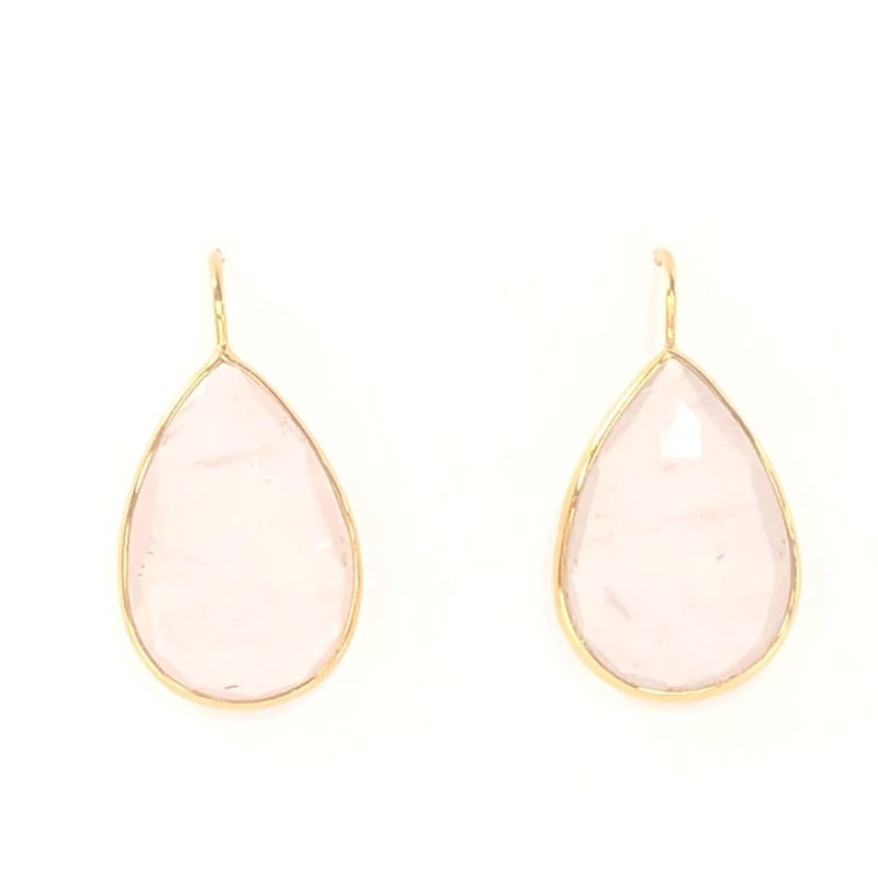 ペアシェイプピアス /L (ローズクォーツ) ※eclat×La Soeur コラボ商品 | ペアシェイプピアス /L (ローズクォーツ) ※eclat×La Soeur コラボ商品 |