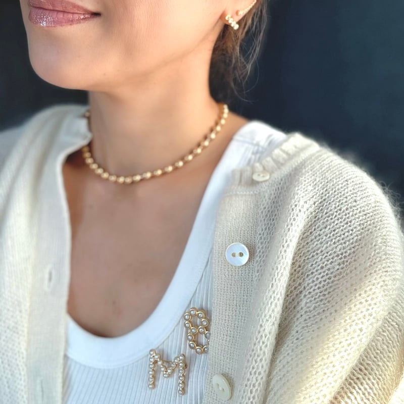 Ete コンビカラーボールロングチェーンネックレス／S ※オンライン