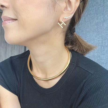 トパーズイニシャルピアス(片耳販売)