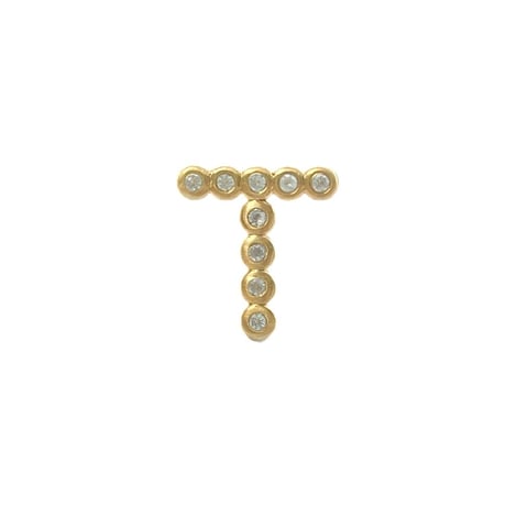 トパーズイニシャルピアス(片耳販売)