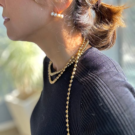 Ete　コンビカラーボールロングチェーンネックレス／S　※オンラインショップ限定商品