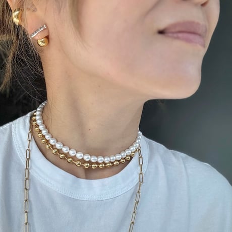 Ete パールボールロングチェーンネックレス　※オンラインショップ限定商品