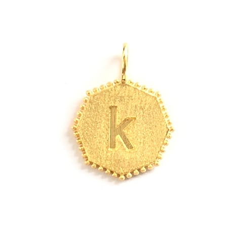 ペンダントトップ　オクタゴン(イニシャル「 k 」)
