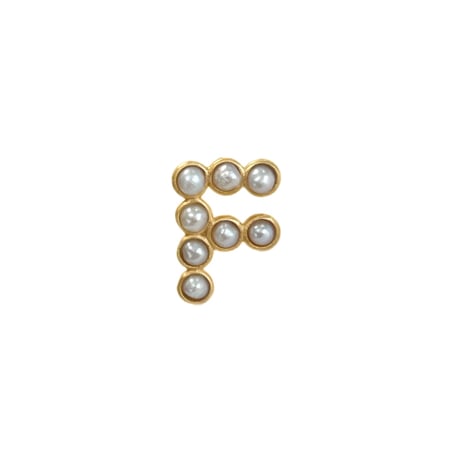 パールイニシャルピアス/ハートピアス(片耳販売)