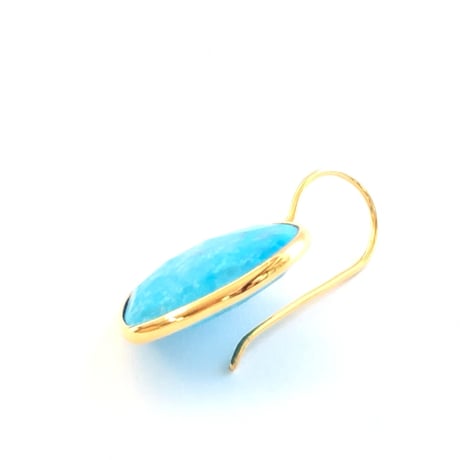 ハートシェイプピアス／L(ハウライトターコイズ)
